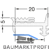 GUTMANN Verglasungsdichtung innen 2030/5 N, L=50 m, Kunststoff APTK schwarz