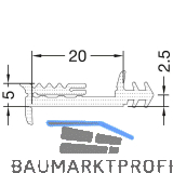 GUTMANN Verglasungsdichtung innen 2020/5 N, L=50 m, Kunststoff APTK schwarz
