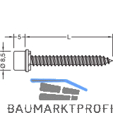 GUTMANN Blechtreibschrauben mit Dichtst�ck f�r Grundprofil, 5,5x25 mm, Edelstahl