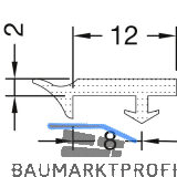 GUTMANN Verglasungsdichtung innen 2020/2, L=50 m, Silikon schwarz