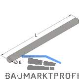 GUTMANN Stabd�bel SD 8x120 f�r Glasauflager KA, L=120 mm, Edelstahl