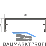 GUTMANN Abdeckprofil-Pfosten P2020/60, L=6000 mm, Aluminium blank