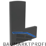 ECONOMY Endkappe f�r Bodenprofil F-Form0006ECO,links,aufgesetzte Montage,schwarz