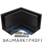 ECONOMY Au�enecke f�r Bodenprofil F-Form 0006 ECO, aufgesetzte Montage, schwarz