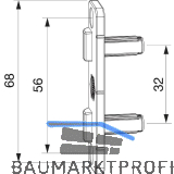 MACO Anpressverschluss verdeckt Rahmenteil Eurofalz 30 13V, mit Zapfen 6,8x17 mm