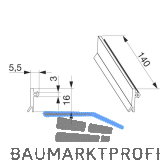 MACO MULTI-VENT Fl�geldichtung Nutbreite 2,5-3,5 mm L=140 mm hellgrau (468840)