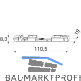 MACO Kippschlie�teil PVC 12/20- 9, TROCAL/TRYBA, links/rechts, silber (33851)