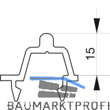 GU-934 HS Bodenschwellen-Laufschiene P2047, H=15mm, L=5000 mm, silber eloxiert