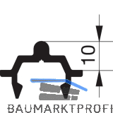 GU HS Laufschiene 10 P1659 f�r Bodenschwelle L=4500 mm silber eloxiert