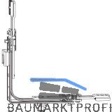 ROTO NT/NX Eckumlenkung Stulp Bodenschwelle unten 1V Falzluft 10 mm silber