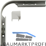 HAUTAU FL190 Eckumlenkung biegbar, 60-135�, Stahl verzinkt/Abdeckkappe wei�