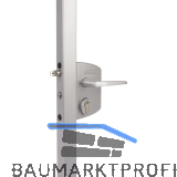 Gittertorschloss-Set LAKQ4040 U2L, PZW, f�r Vierkantrohr, Aluminium silberf�rbig