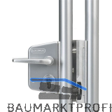 Gittertorschloss-Set LARQ4040 U2L, PZW, f�r Rundrohr, Aluminium silberf�rbig