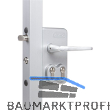 Gittertorschloss LDKZ6060 D1L, 2 PZW, f�r 60 mm Vierkantrohr, Alu RAL 9005