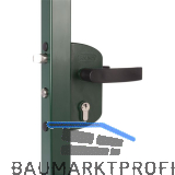 Gittertorschloss LAKZ4040 P1L, f�r 40 mm Vierkantrohr, Aluminium RAL 7016