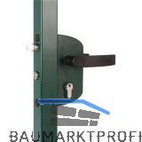 Gittertorschloss LARZ4040 P1L, f�r 40 mm Vierkantrohr, Aluminium RAL7040