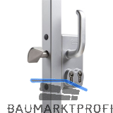 Schiebetorschloss LGKZ4040 D1L mit 2 Zylindern,f�r 40mm Vierkantrohr,Alu RAL9005