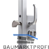 Schiebetorschloss LGKZ5050 D1L mit 2 Zylindern,f�r 50 mm Vierkantrohr,Alu silber