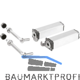 Torbandset mit Feder f�r Gartentore SWING40, f. Vierkantrohr, L�nge 130mm,silber