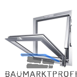 GEZE RWA 100 NT mit E250NT, Hub 300 mm, Aluminium silber eloxiert