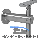 Handlauftr�ger mit Gelenk, mit Anschraubplatte, Wandabstand 80 mm, Edelstahl