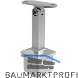 ECONOMY Rohrst�tze verstellbar, Rohr 40 x 40 x 2,0 mm,Edelstahl geschliffen V2A