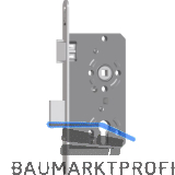 SAG Einstemmschloss 1 7464WO PZW,DM55,Stulp 235x18x3mm,rechts, silber lackiert