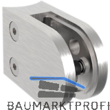 ECONOMY Glasklemmbeschlag f�r Rundrohr 42,4mm, rund, Edelstahl geschliffen V2A