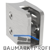 ECONOMY Glasklemmbeschlag f�r Rundrohr 42,4mm, eckig, Edelstahl geschliffen V2A