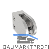 ECONOMY Glasklemmbeschlag f. Vierkantrohr, rund, Edelstahl V2A