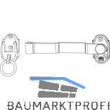 MACO RUSTICO Ladenmittelverschluss 2-flg. m. Hebel gekr�pft L=175mm, schwarz