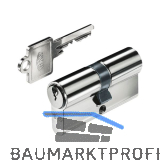 BKS Einbaudoppelzylinder PZ88 50/65 mm verschiedensperrend Messing vernickelt