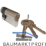 BKS Industriehalbzylinder PZ88 35 mm verschiedensperrend Messing vernickelt