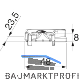 MACO MM Hebeteil PVC 12/20-13, KBE/K�MMERLING/TROCAL, links, silber (359295)