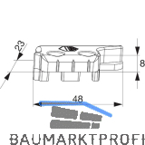 MACO MM Hebeteil PVC 12/20-13, TROCAL Confort/Innonova, links, silber (356297)