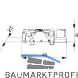 MACO MM Hebeteil PVC 12/20-13, GEALAN/IVAPER/K�MMERLING, links, silber (356398)