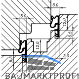 Fl�gelfalz- / �berschlagdichtung ACF 5005 H, Kunststoff braun