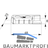 MACO MM Hebeteil PVC 12/20-13, TROCAL Innonova/System 88+,links, silber(362180)