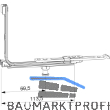 MACO MM Eckumlenkung f�r Bodenschwelle 18L, FFB 260-1800 mm, silber (209881)