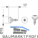 MACO HS Klemmbefestigungschraube �10 x 17 mm f�r Dichtungsschien PVC, silber