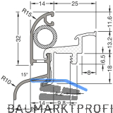 GUTMANN Regenschutzschiene Drau 25/24 F-TI, L=6000 mm, Aluminium mittelbronze