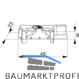 MACO MM Hebeteil PVC 12/20-13, REHAU, links, silber (356351)