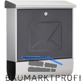 BURG Briefkasten LUCENTA 2700 - mit Zeitungsbox, Edelstahl rostfrei