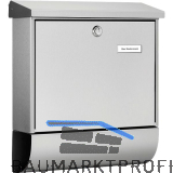 BURG Briefkasten AMRUM-SET - mit Zeitungsbox, Edelstahl rostfrei