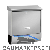 BURG Briefkasten NORDLAND-SET - mit Zeitungsbox, Edelstahl rostfrei