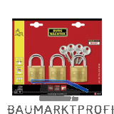 BURG-W�CHTER Vorhangschloss-Set Trio 222, 40 mm, gleichsperrend SB-3