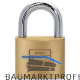 BURG Vorhangschloss 400 E Magno verschiedensperrend, B�gelh�he 65mm, Breite 40mm