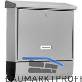 BURG Briefkasten INOXSTAR H�he 425 mm - mit Zeitungsbox, Edelstahl rostfrei