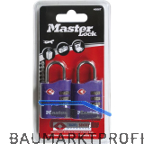 MASTER LOCK Vorhangschloss 4686 EURT TSA Zahlenschloss, 30 mm, bunt, SB