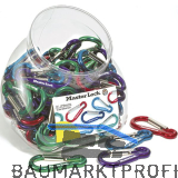 MASTER LOCK Stahlkarabiner 76 mm bunt, Box zu 100 Stk. SB